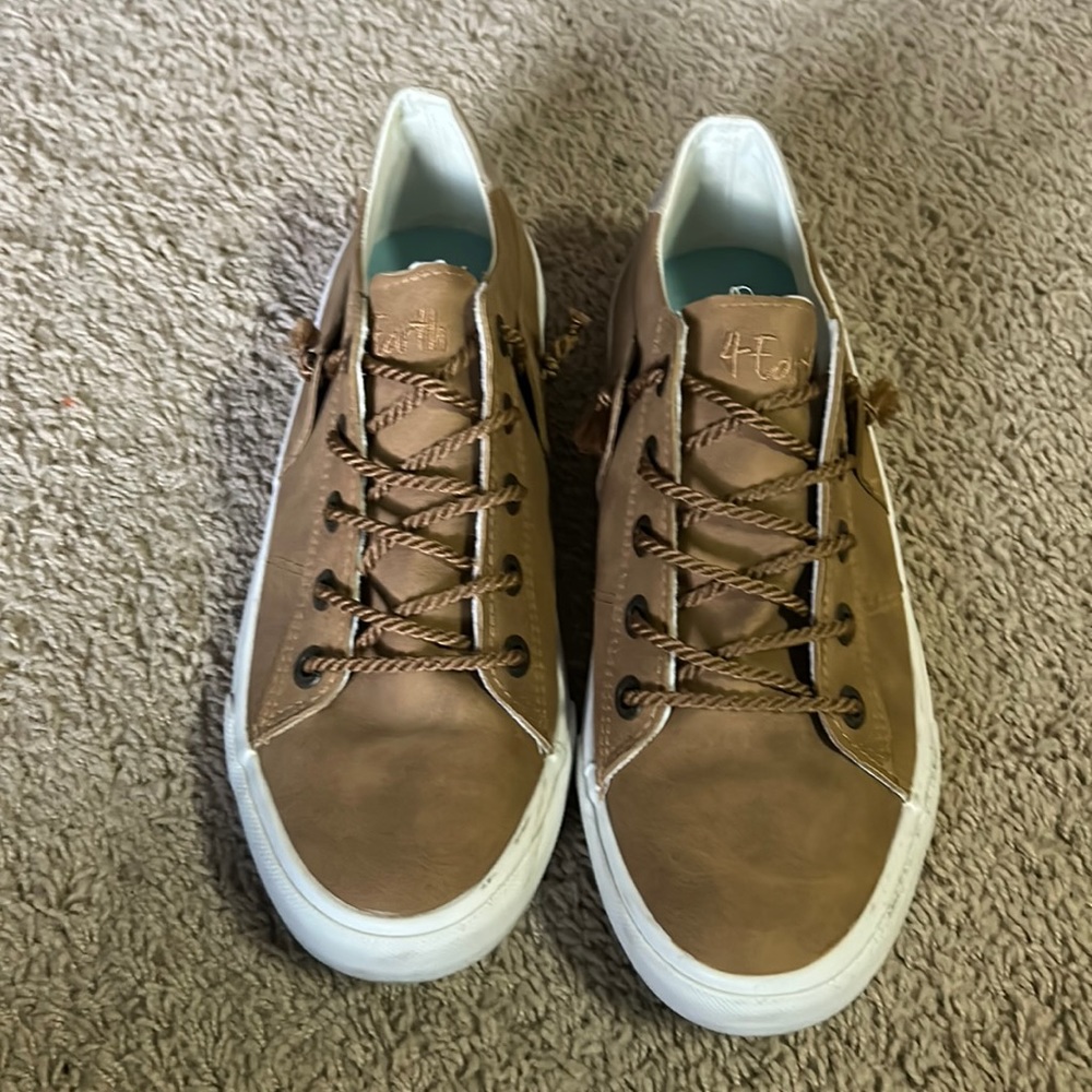 Tan Blowfish slip on shoes.  Worn maybe twice